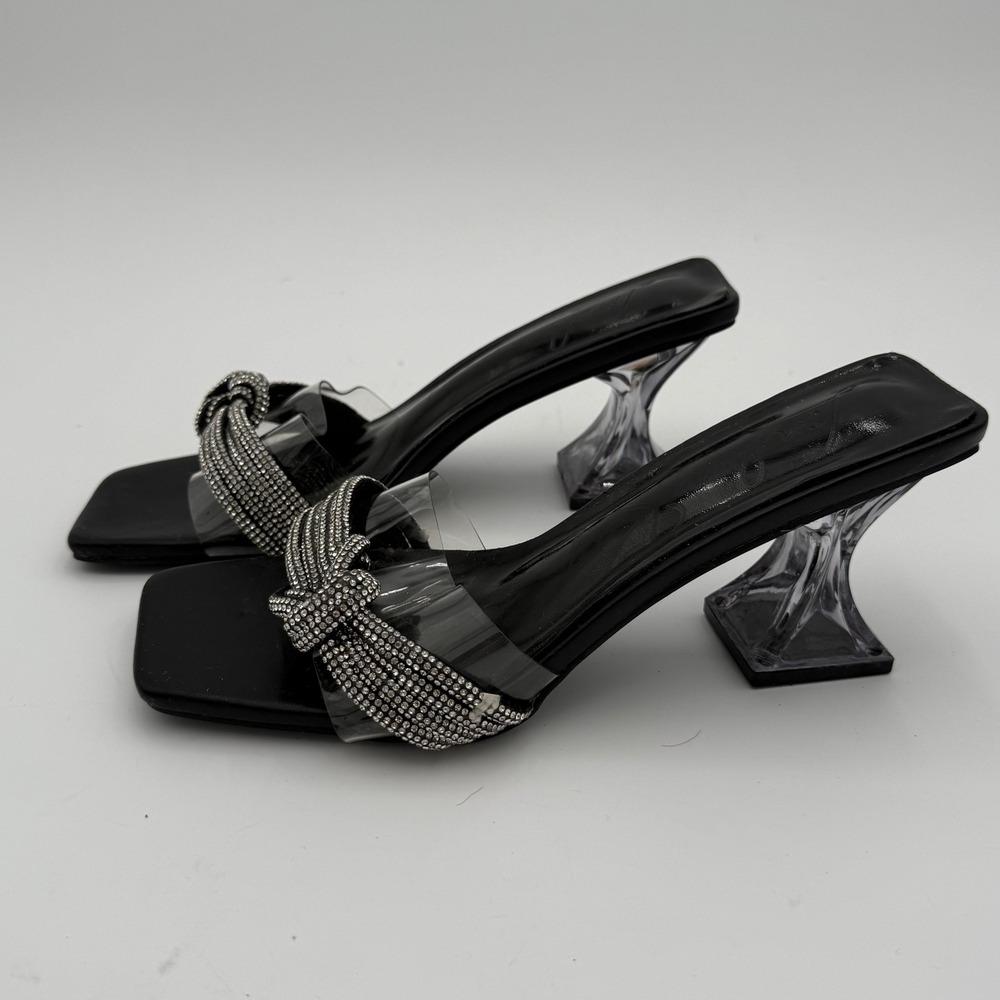 NWOT London Rag Hiorda Rhinestone Knotted Spool Heel‎ Sandals Size 8